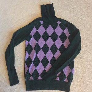 Argyle turtleneck JCrew sweater